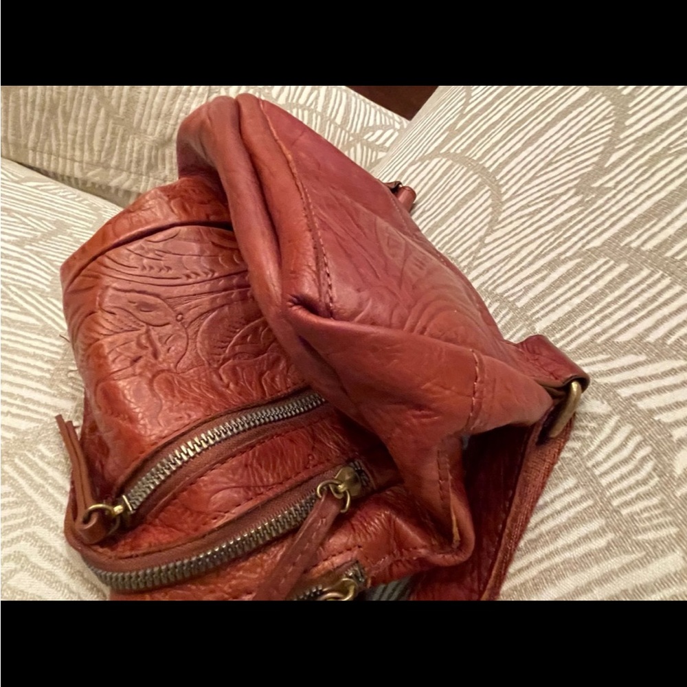 American Leather Co. embossed “Cleveland” style backpack - Picture 11 of 12